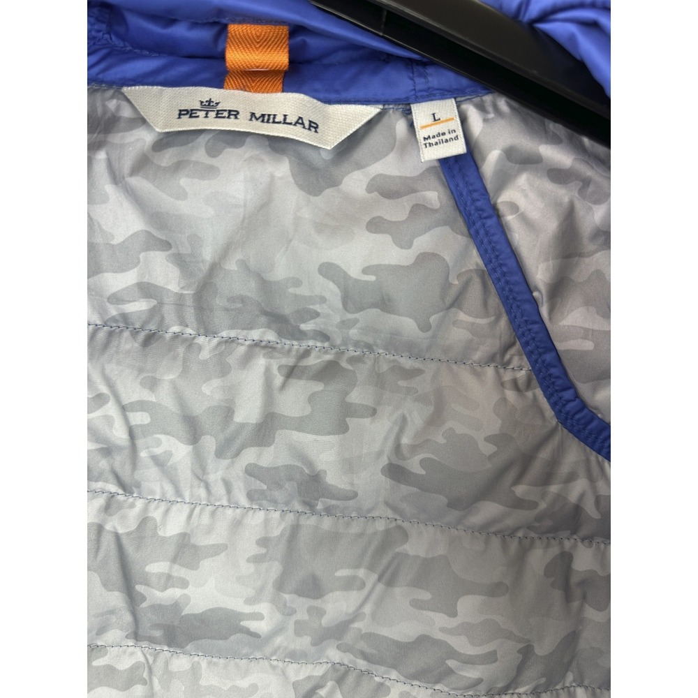Peter Millar Hyperlight Quilted Puffer Vest Mens Large Blue Full Zip Crown Sport - Picture 7 of 13